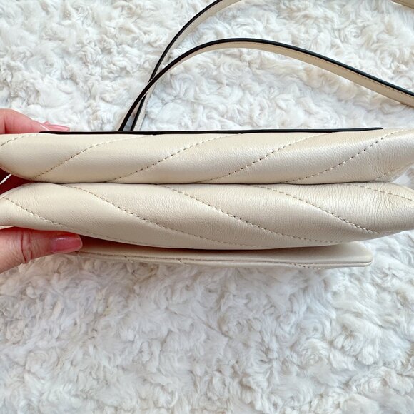 Tory Burch Kira Chevron Chain Wallet in Color New Cream - Picture 6 of 15